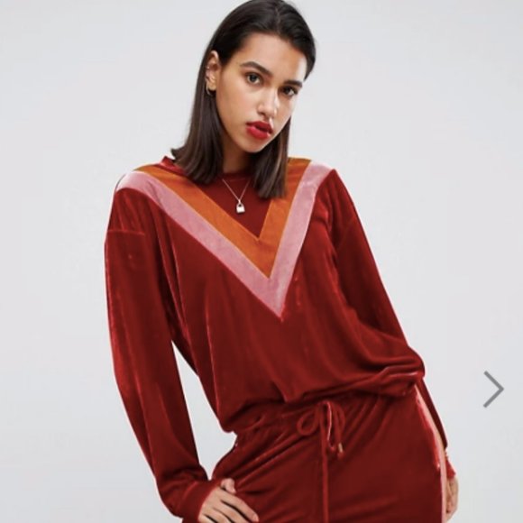 ASOS Sweaters - Sofie Schnoor Velour Chevron Sweater